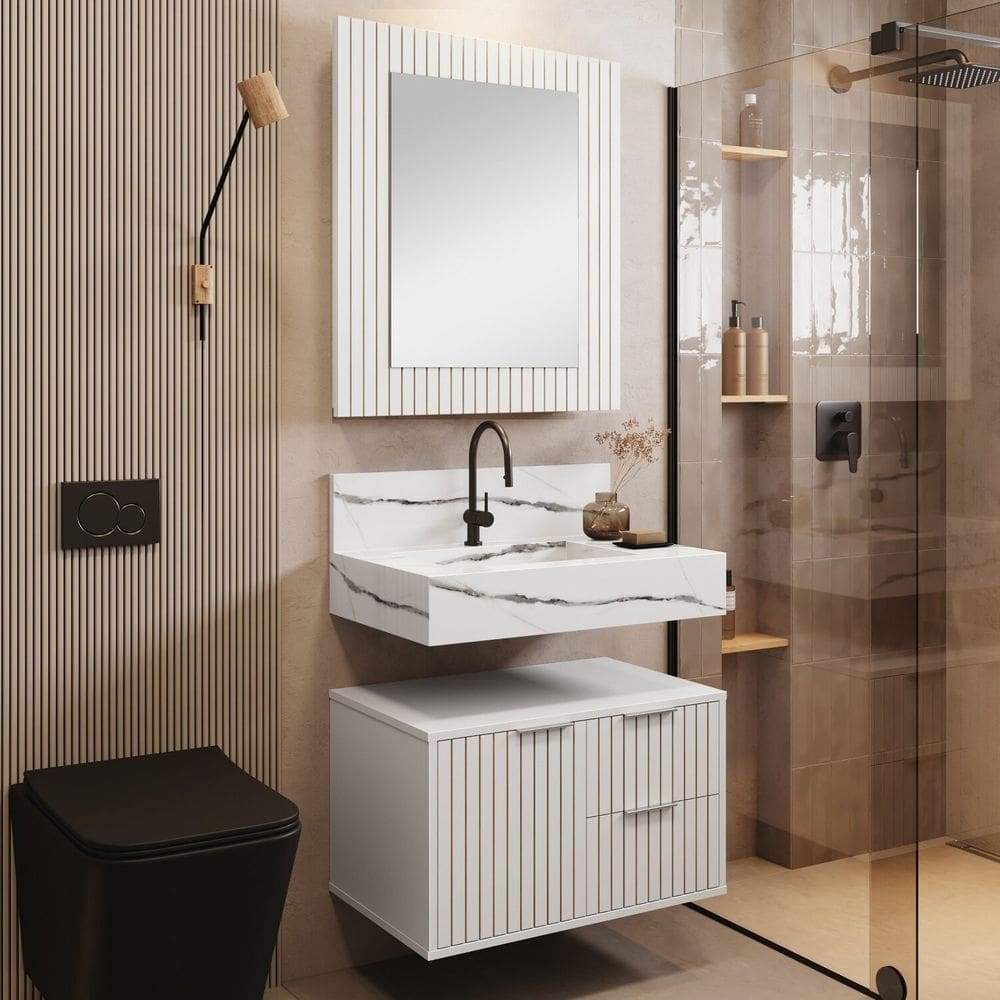 Espelho para Banheiro Ripy 60cm Branco