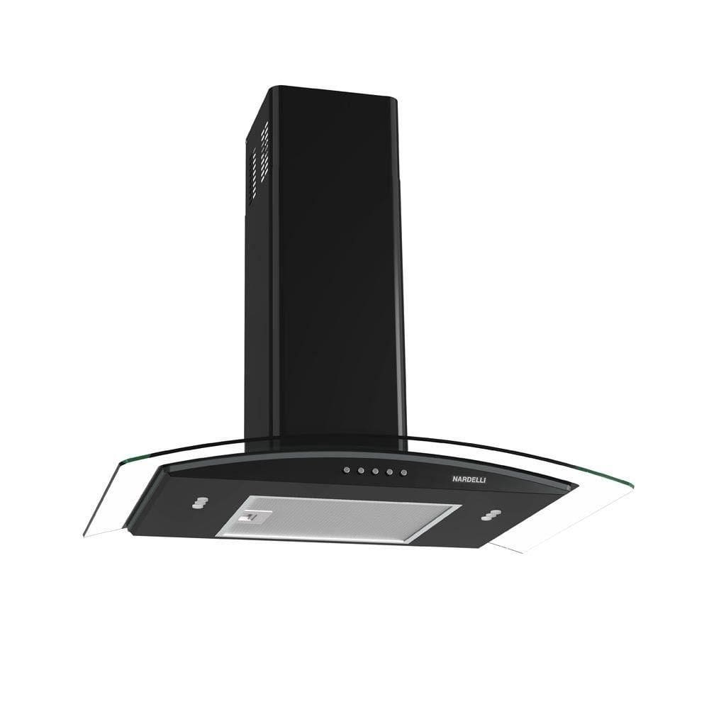 Coifa De Parede Clean Vidro Curvo Black 75cm Preto 220v