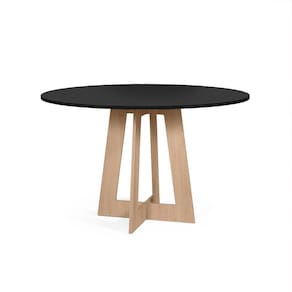 Mesa De Jantar Redonda 6 Lugares 120cm Montreal Preto/jade - Straub Web