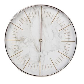 Relógio De Parede Rose Gold 30cm Fundo Em Desenhos De Mármore