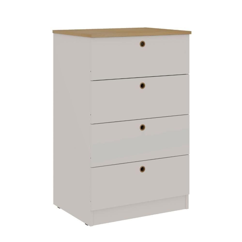 Comoda Simm 4 Gavetas Branco / Savana