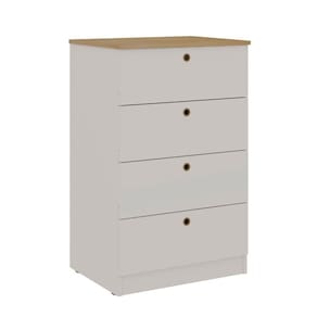Comoda Simm 4 Gavetas Branco / Savana