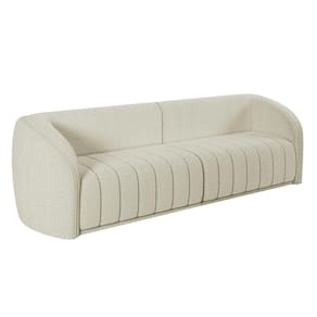 Sofá 05 Lugares Para Sala De Estar 332 Cm Lazio M03 Bouclê Bege Claro - Lyam Decor