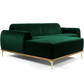Sofá 5 Lugares Com Chaise Molino 300cm Verde Musgo C-303