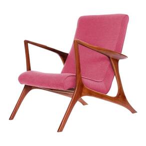 Poltrona Mona Plus Vk Anos 50 Suede Rosa Cor Rosa