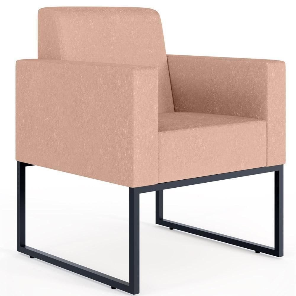 Poltrona E Recepção Base Fixa De Metal Helô Rosê