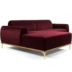 Sofá 3 Lugares Com Chaise Molino 245 Cm Marsala C-278