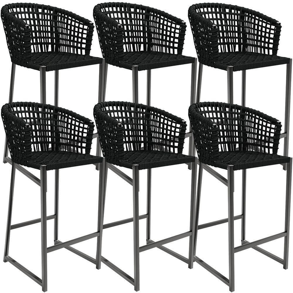 Kit 06 Banqueta Área Gourmet Cozinha Varanda D04 Preto