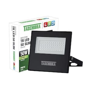 Refletor Taschibra Led Tr Slim 50W Luz Verde Preto Bivolt