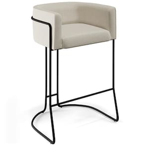 Banqueta Fixa Base De Aço Preto Betina D02 Champagne A-49