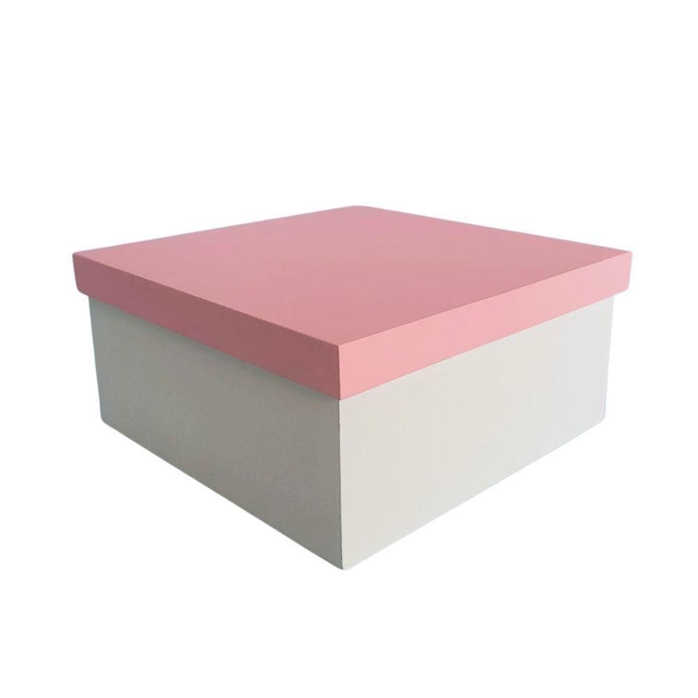 Kit Com 6un De Caixa 100% Mdf (19x19x09) Rosa/branco