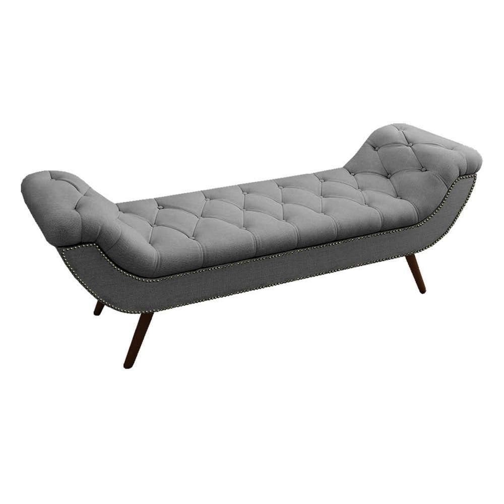 Recamier Divã Odessa P04 195 Cm Suede Cinza Tca 940