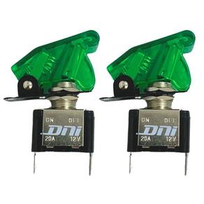 Kit 2 Chave Botão Liga Desliga 2 Posições 12V Capa Verde Led