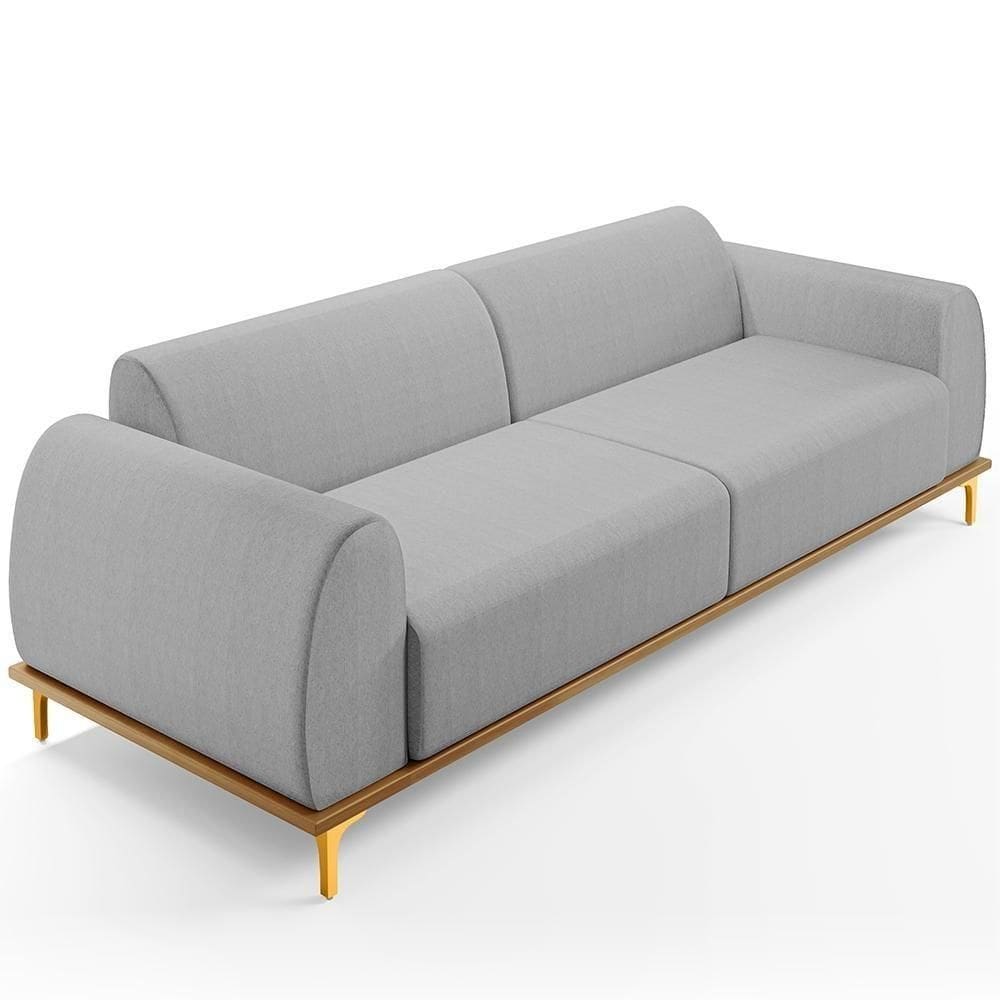 Sofá 04 Lugares Para Sala De Estar Kiev 260 Cm Cinza D-315