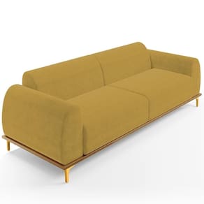 Sofá 04 Lugares Kiev 260 Cm Veludo Mostarda C-260