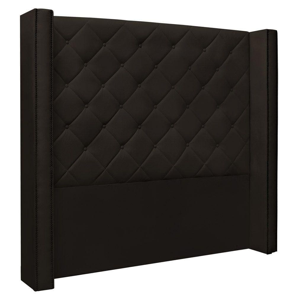 Cabeceira Estofada Box Casal King Size Alteza 195cm Marrom