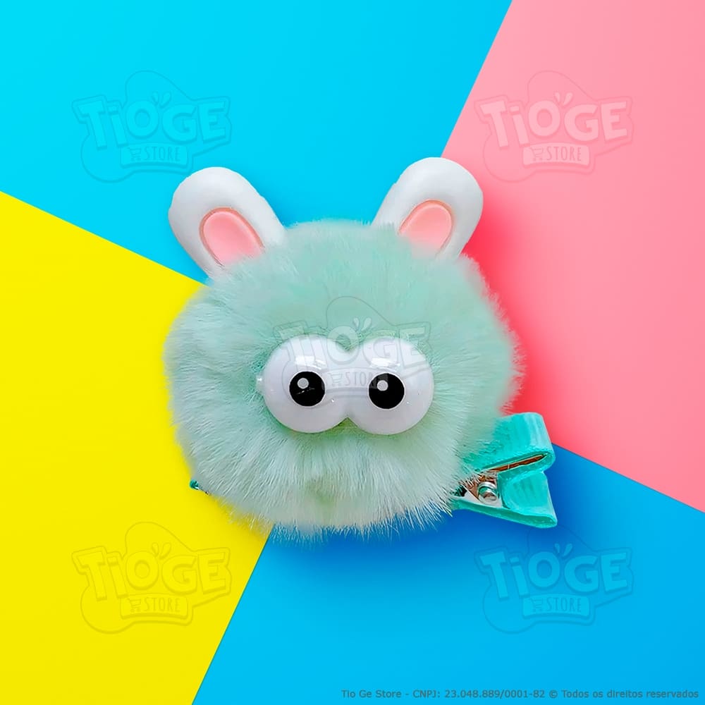 Monstrinho Bolinha de Pelúcia Pequeno Presilha Cabelo Maluco Bichinho Olhos Grandes Fofo Engraçado Verde
