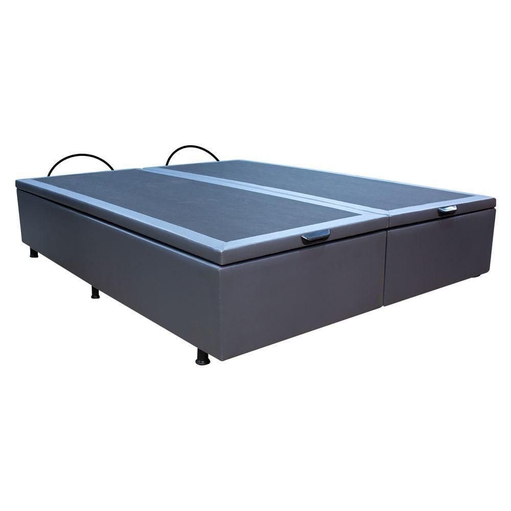 Base Cama Box Baú Casal King Size Corano Cinza