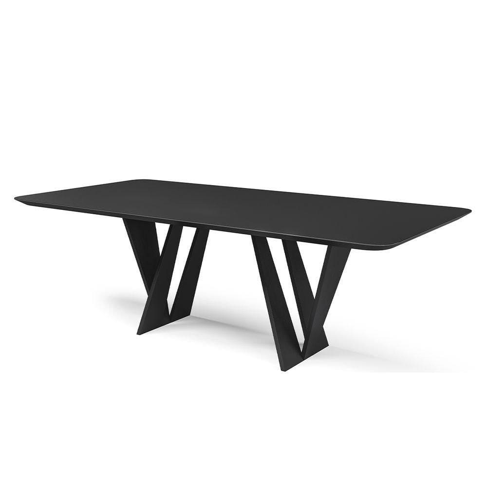 Mesa De Jantar Chile C03 200X100cm Laca Preto/Ébano