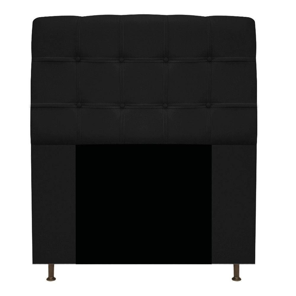 Cabeceira Mel 90 Cm Solteiro Com Botonê Suede Preto