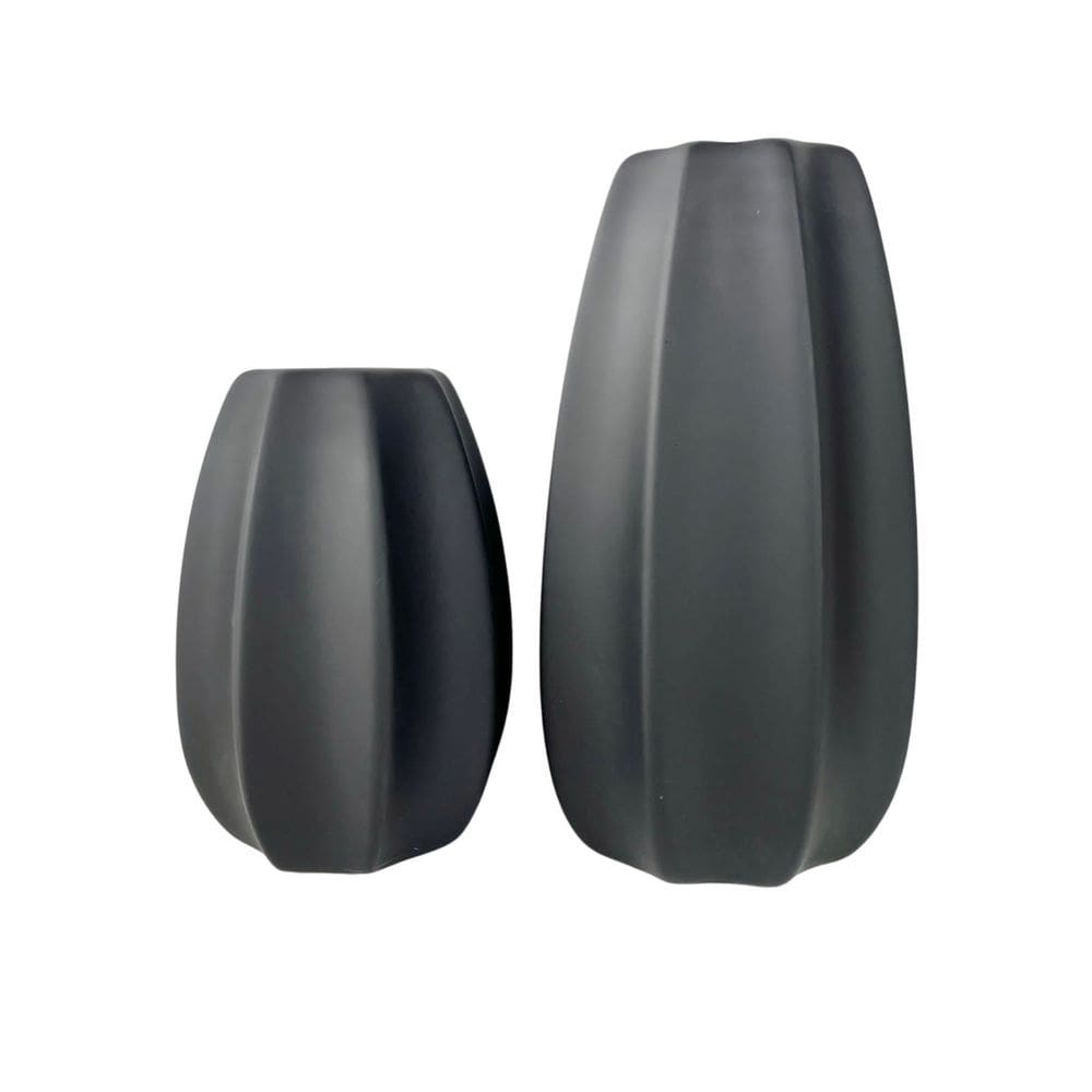 Dupla vaso centro de mesa grande médio preto em alto relevo