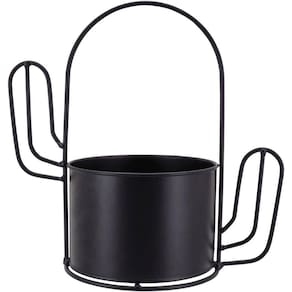 Garden Cachepô 23X24X13Cm Metal Preto Cacto