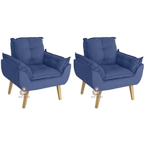 Kit 02 Poltrona Decorativa Opala Azul Marinho SMF DECOR