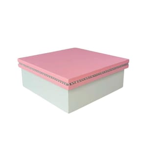 Kit Com 6un De Caixa Personalizada Com Strass 100% Mdf (17x17x07) Rosa/branco
