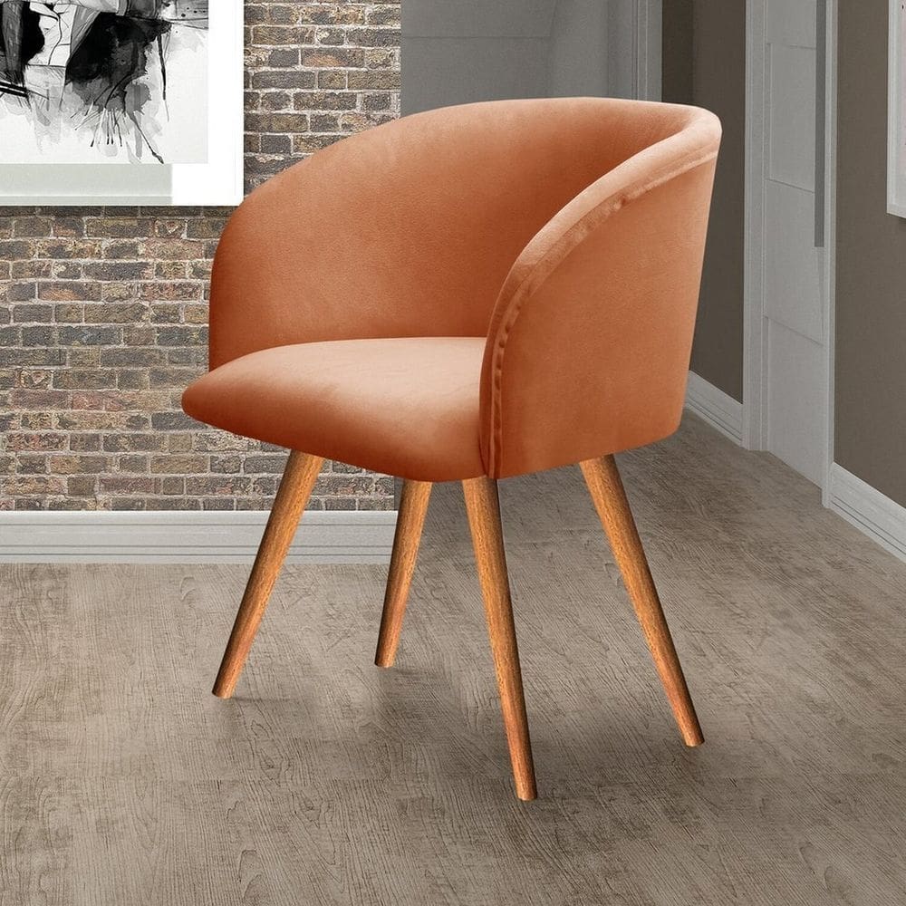 Poltrona Atenas Pé Palito Decorativa para Sala de Estar Terracota