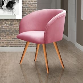 Poltrona Atenas Pé Palito Decorativa para Sala de Estar Rosa