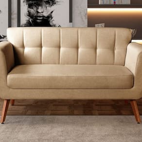 Namoradeira Sofá Bruna Moderna Decoração Sala Recepção Marrom