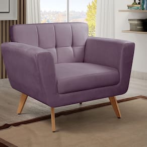Poltrona Decorativa Bruna Sala de Estar Quarto Recepção Roxo
