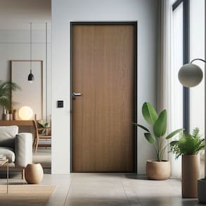 Kit Porta de Madeira Lisa Imbuia 210x82cm Batente 11cm Uniportas
