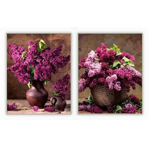 Kit Com 2 Quadros Decorativos Florais Com Moldura Para Sala Quarto Escritório 82x102 Floral 009