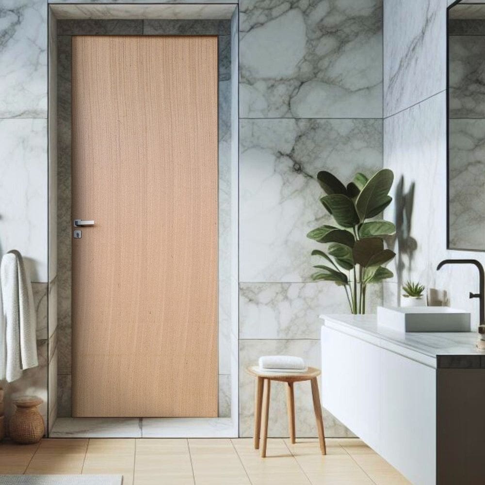 Kit Porta de Madeira Lisa Angelim 210x92cm Batente 18cm Uniportas
