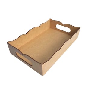 Bandeja Volteada Para Café Da Manhã 100% Mdf (24x15x05) Mdf Cru