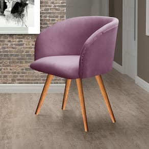 Poltrona Atenas Pé Palito Decorativa para Sala de Estar Roxo