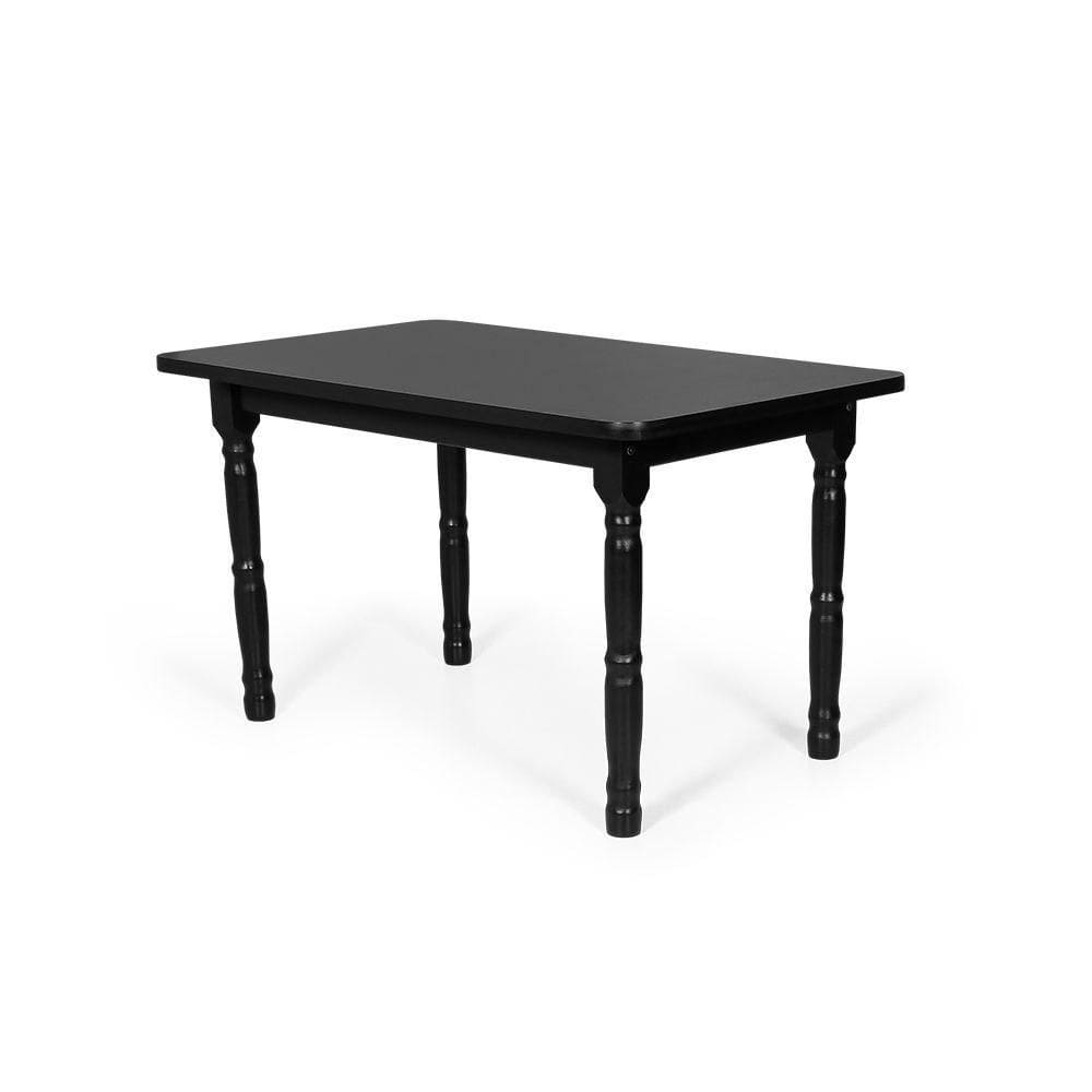 Mesa Retangular 4 Lugares De Madeira 140x80cm Itália Preta