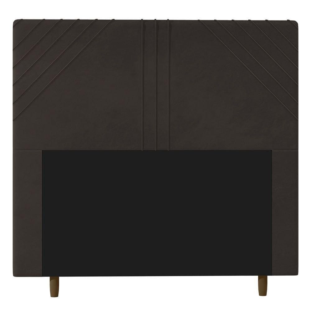 Cabeceira Box Casal King Size Lisboa 195cm Suede Marrom