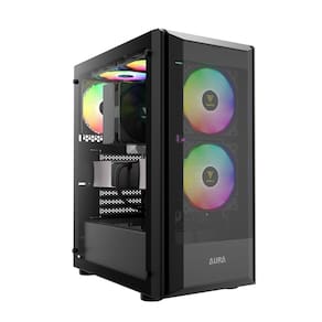 Gabinete Gamer Gamdias Aura GC6 3Fans S/Fonte ATX MidTower Vidro Temperado Preto - AURA GC6