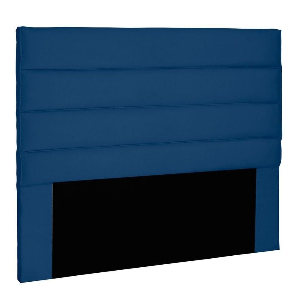 Cabeceira Estofada Box Casal King Size 195cm Azul Marinho