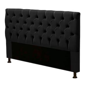 Cabeceira Box Casal King Size Cristal 195cm Corino Preto