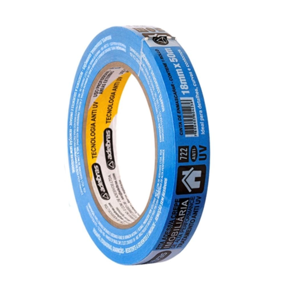 Fita Crepe Azul 722 18mmx50m | Adelbras