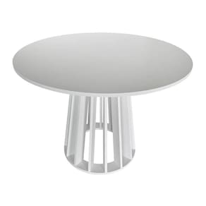 Mesa De Jantar Redonda 6 Lugares 120Cm Em Mdf Gabi Branca