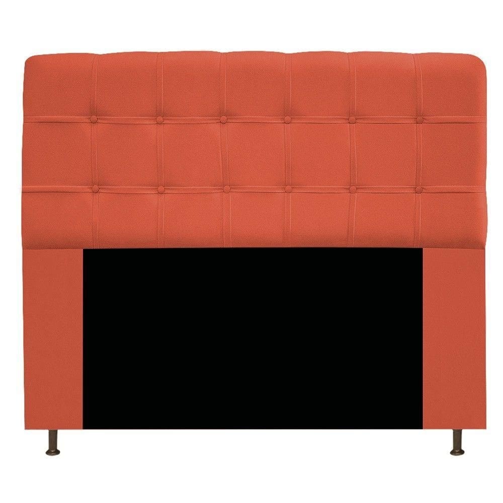 Cabeceira Mel 140 Cm Casal Com Botonê Suede Terracota