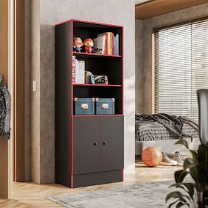 Armario Organizador Gorizia Preto Vermelho