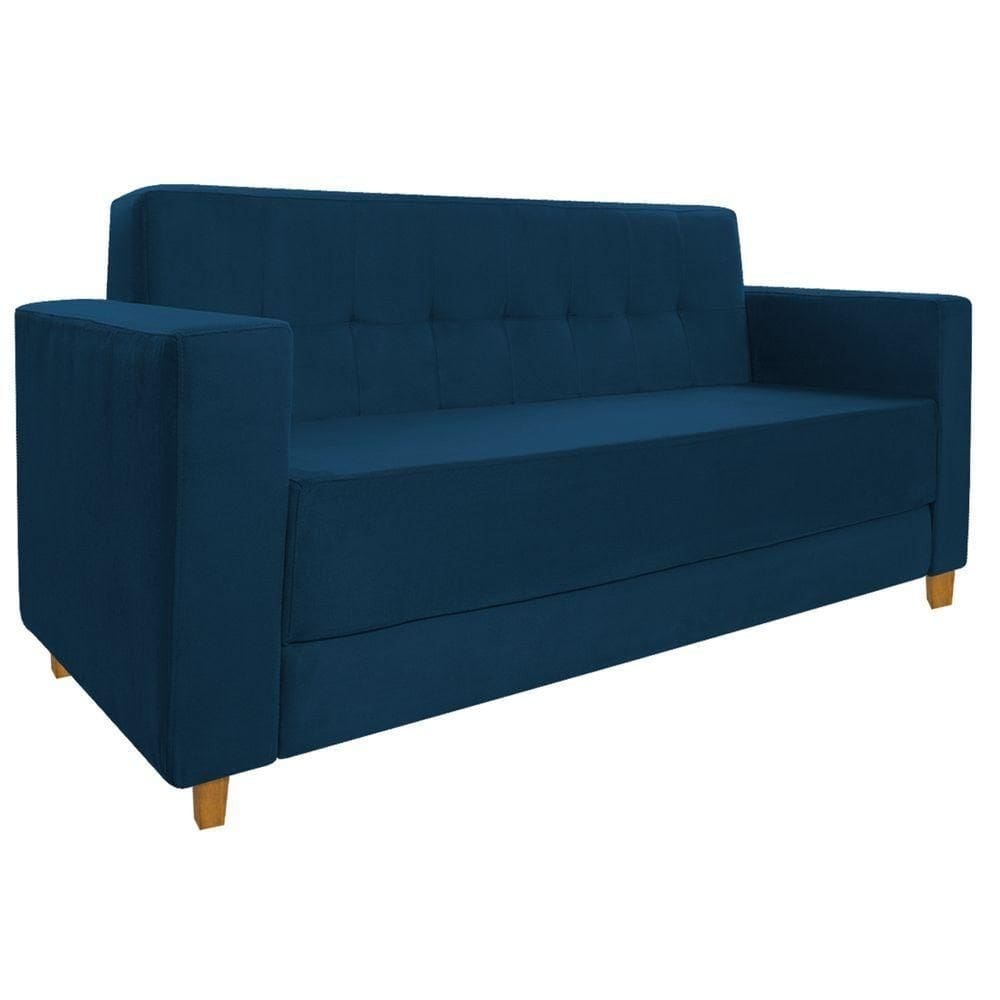 Sofá 2 Lugares Denver Suede Azul Marinho - Doce Sonho Móveis