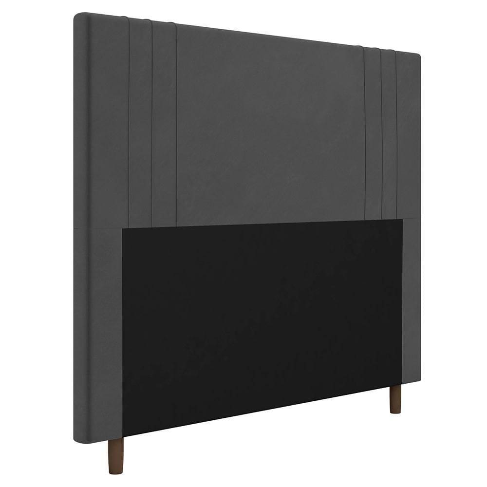 Cabeceira Cama Box Casal Queen Size Ferrara 160Cm Cinza
