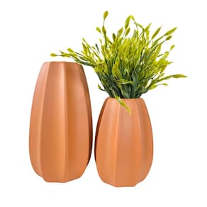 Dupla centro de mesa grande e médio alto relevo laranja