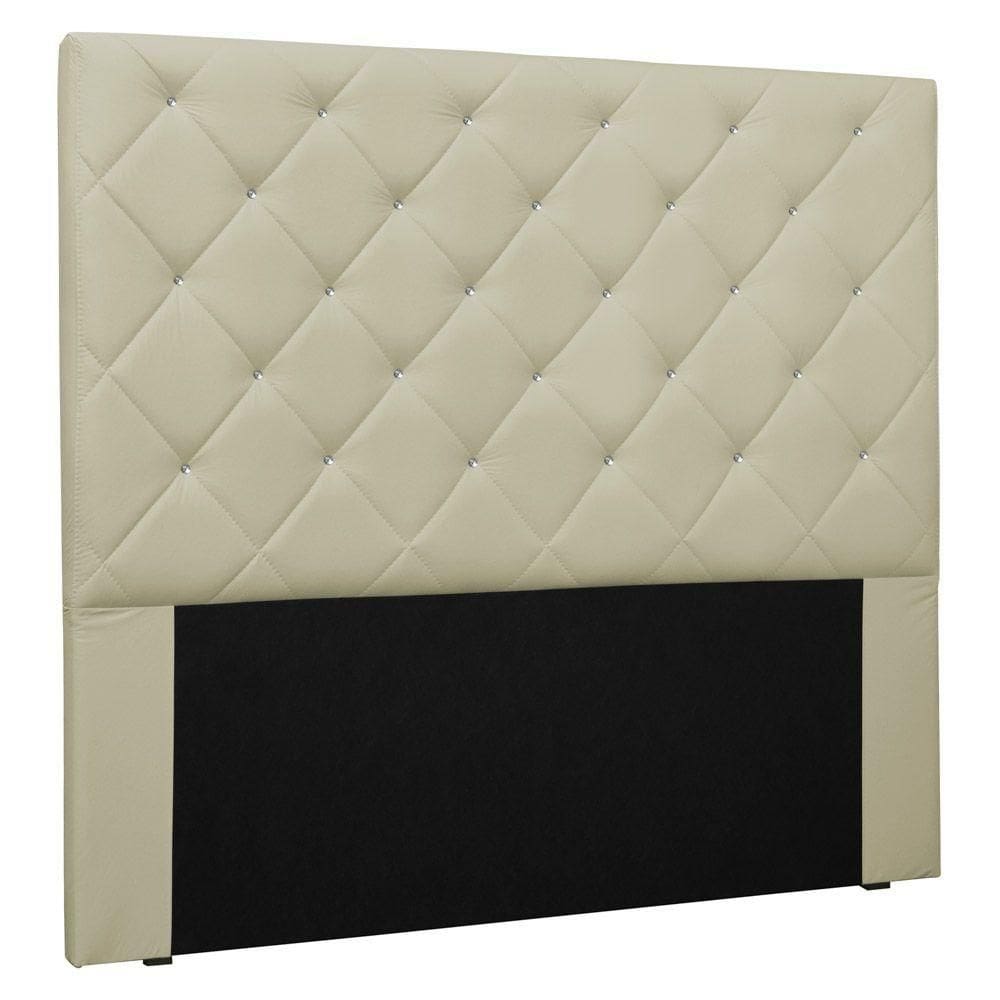 Cabeceira Estofada Box Casal King Size Tânia 195cm Bege